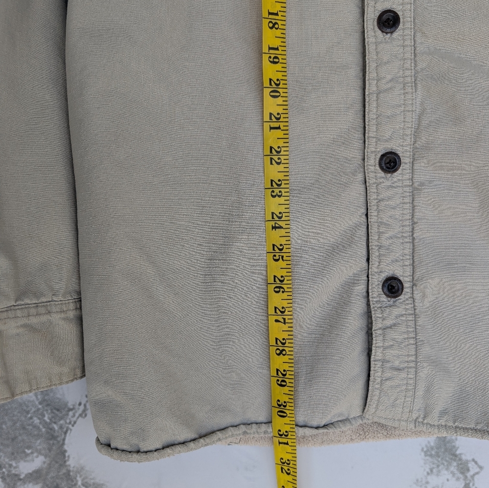 Levis Tan Khaki Sherpa Lined Shirt Utility Jacket Size Large - Picture 9 of 12